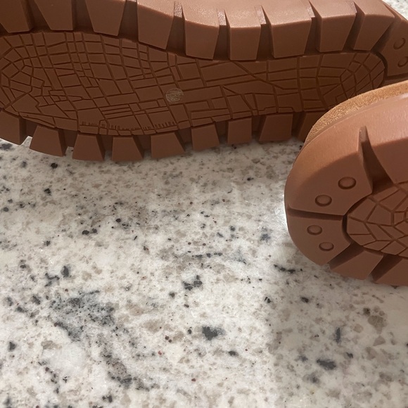 Tan Suede Ankle Boots with Buckles - Picture 5 of 7